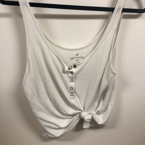 Off white cotton tank top